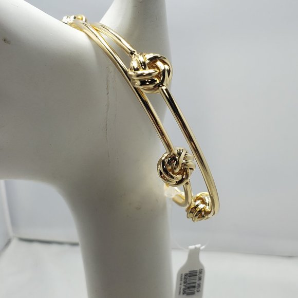 BKE double Celtic knot gold bangle set - Picture 3 of 5